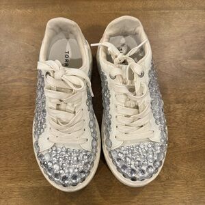 FREE ADD ON: Torrid Women's Platform White and Silver Embellished Sneakers - 6WW